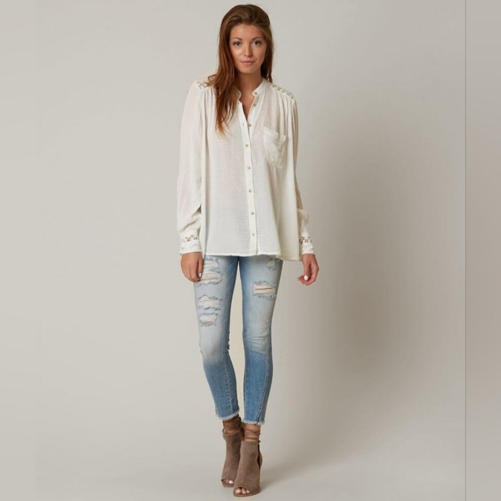 Free People Cream Blouse